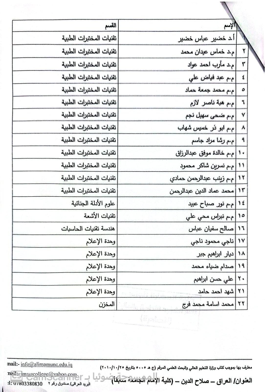 شكر وتقدير